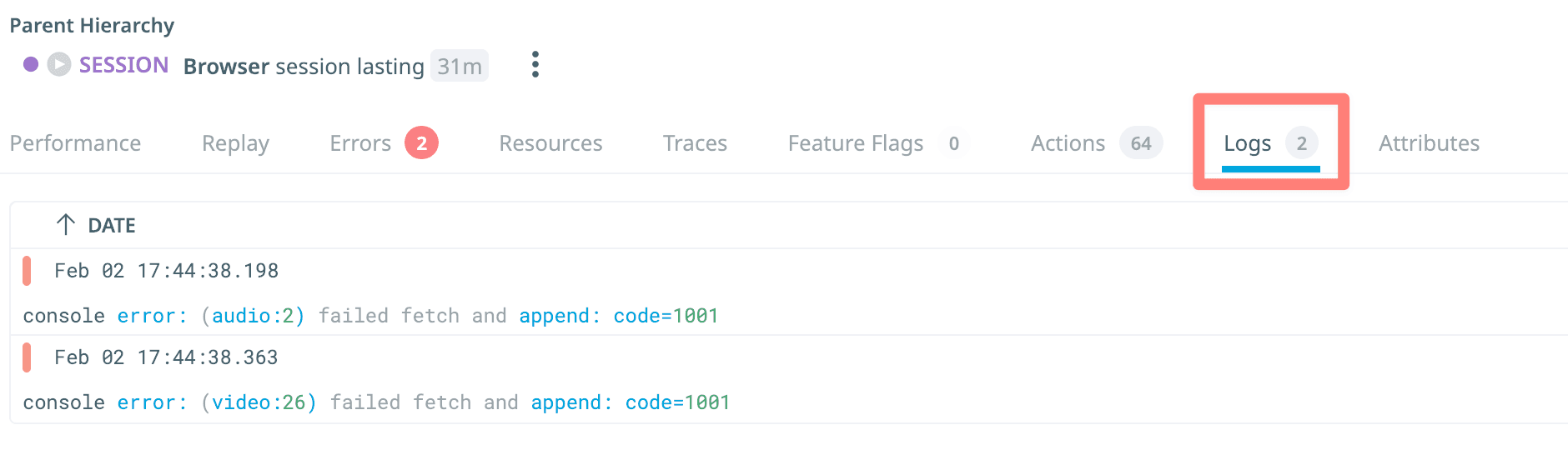 datadog view logs